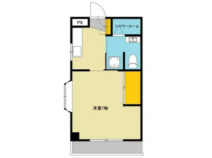 米山ビル(1K/3階)の間取り写真