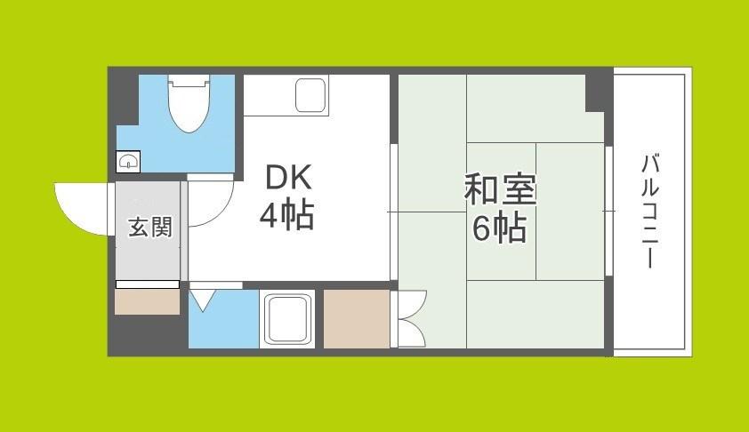 オリエンタル加美(1DK/11階)の間取り写真
