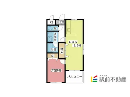 シャトー花久保(1LDK/2階)の間取り写真