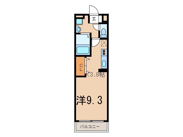 LARA味鋺(1K/2階)の間取り写真