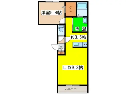 ヴェンツェル(1LDK/1階)の間取り写真