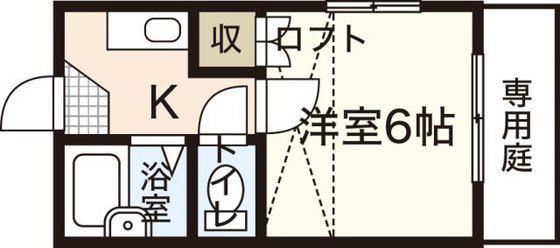 SAKURASAKU(1K/1階)の間取り写真