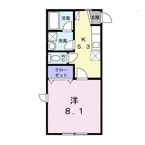ルーチェ福住(1K/1階)の間取り写真