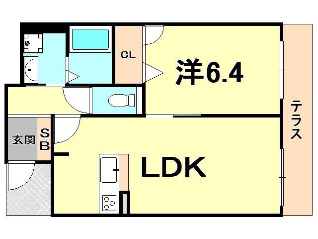 高橋ガーデンスクエア(1LDK/1階)の間取り写真