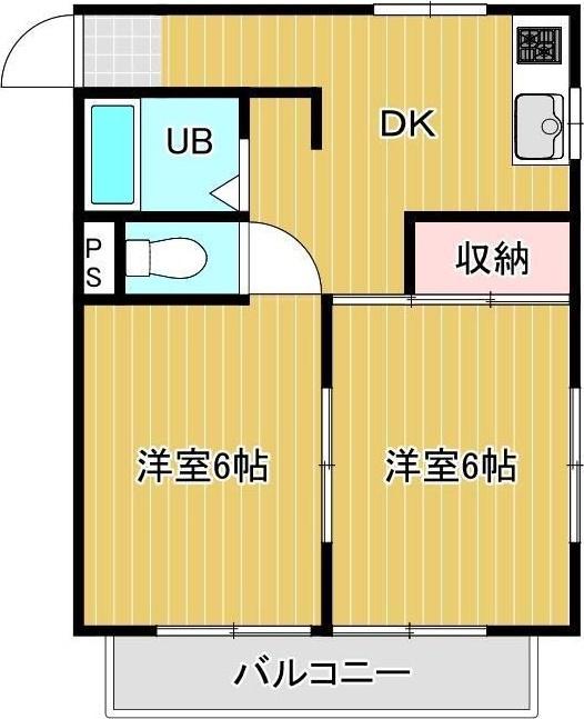 ベラーノ(2DK/3階)の間取り写真