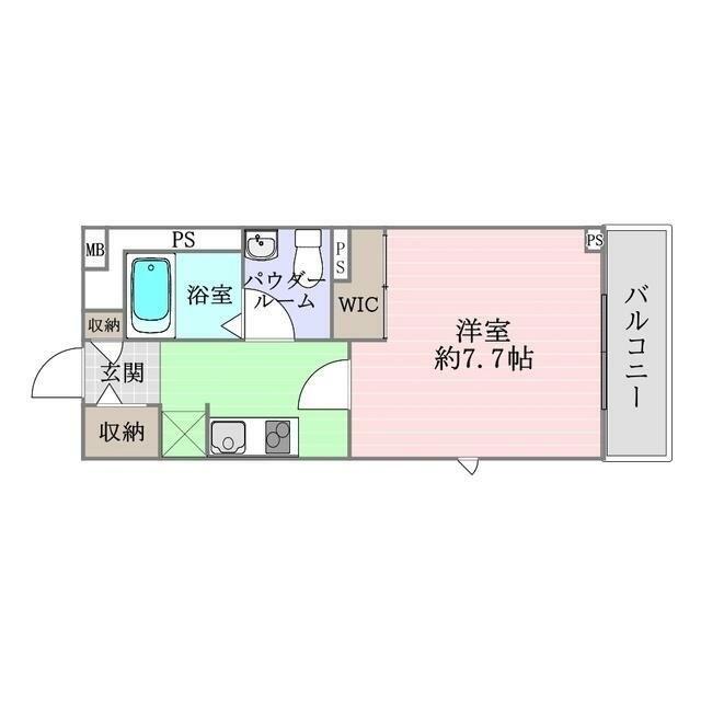 シュライン(1K/4階)の間取り写真