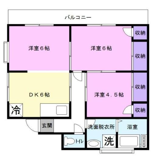 岡崎ハウス(3DK/2階)の間取り写真