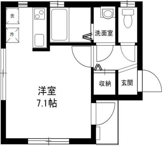 アビシニオン(ワンルーム/2階)の間取り写真