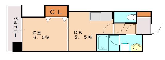 サンメゾン清水(1DK/3階)の間取り写真