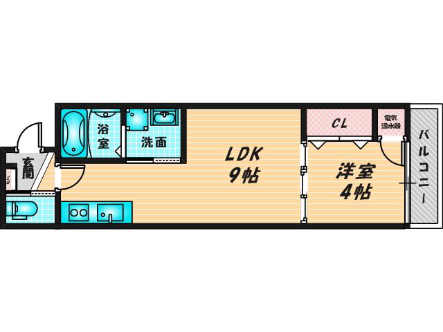 LUMIERE長瀬II(1LDK/3階)の間取り写真
