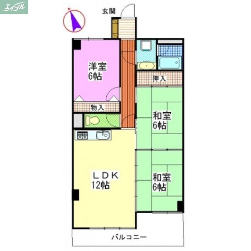 ライオンズマンション徳吉(3LDK/2階)の間取り写真