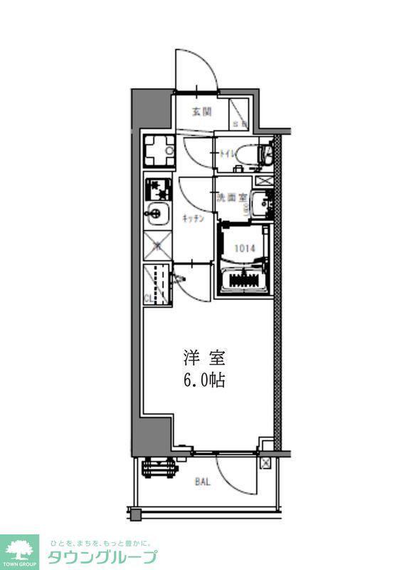 S-RESIDENCE本中山ALORIA(1K/1階)の間取り写真