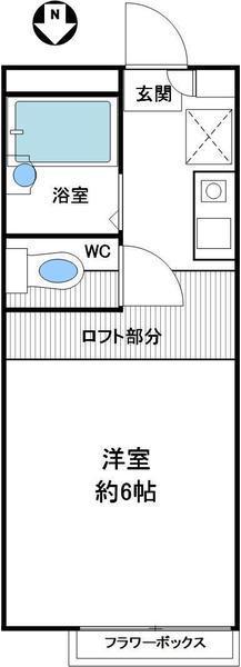 エスポワール谷上(ワンルーム/2階)の間取り写真