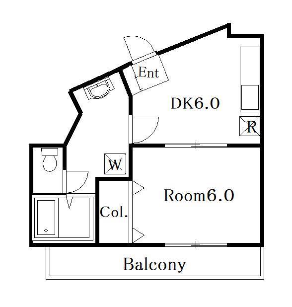 アブアルトマンション(1DK/5階)の間取り写真