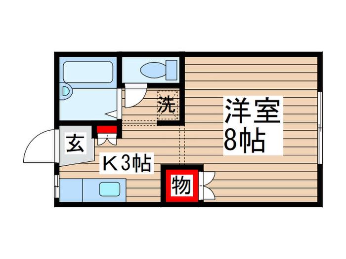ファミーユ福寿(1K/1階)の間取り写真