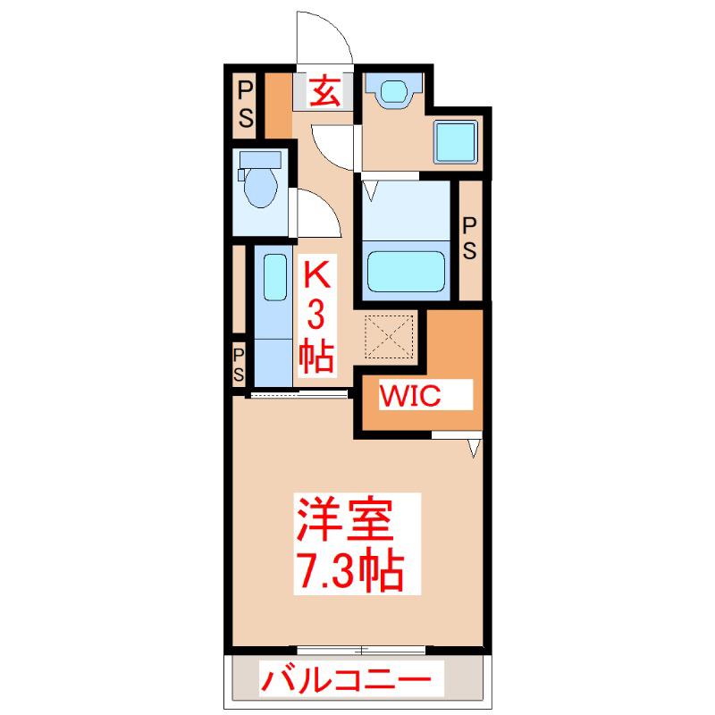 CEST COOL(1K/2階)の間取り写真