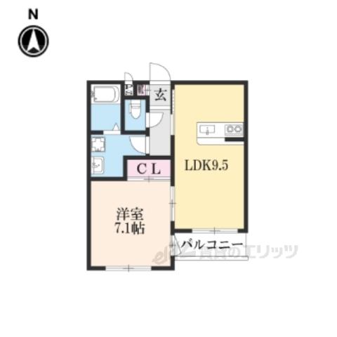 PRIVATE RESIDENCE京都駅西(1LDK/3階)の間取り写真