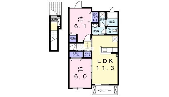 アルバーダ・MIII(2LDK/2階)の間取り写真