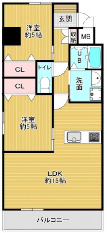 STUDIE小文字通(2LDK/3階)の間取り写真