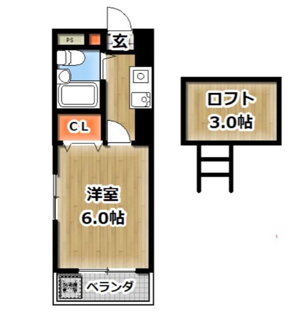 JR京浜東北線 北浦和駅 徒歩5分 2階建 築37年(1K/1階)の間取り写真