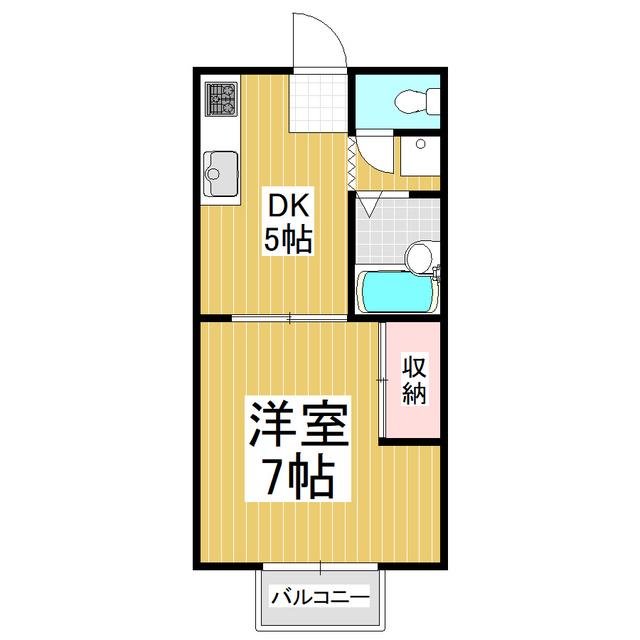 サンシティ旭(1DK/1階)の間取り写真