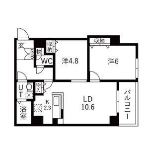 リエタメンテN16(2LDK/4階)の間取り写真
