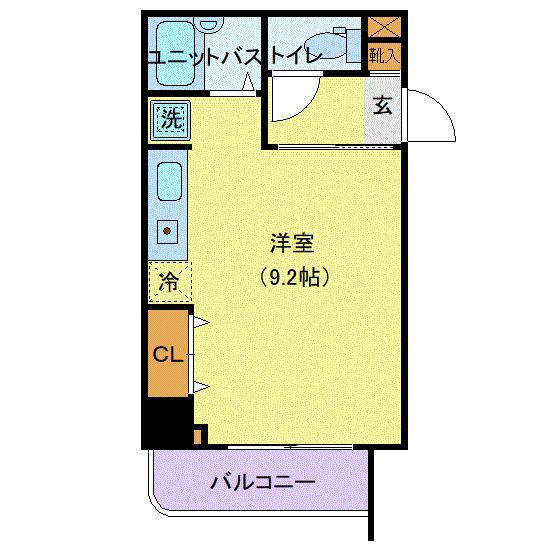 ベルシティ五橋(ワンルーム/8階)の間取り写真