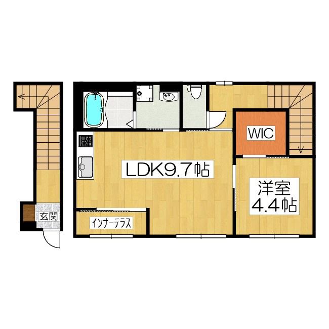 ラトゥール(1LDK/2階)の間取り写真