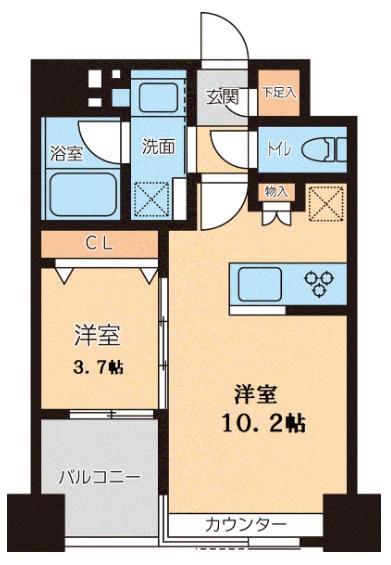 グランカーサ文京千石(1LDK/5階)の間取り写真