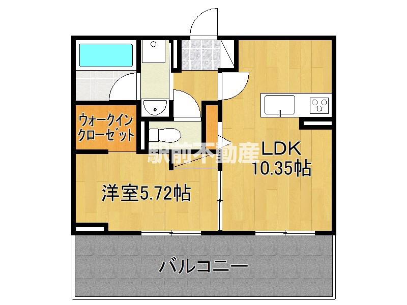 D-ROOM神埼(1LDK/3階)の間取り写真