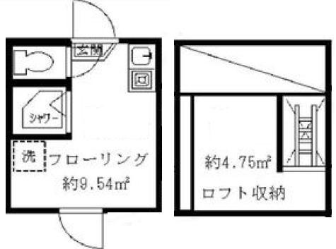ティ・アーモコンチェルト(ワンルーム/2階)の間取り写真