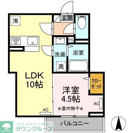 レクシア南田中(1LDK/3階)の間取り写真