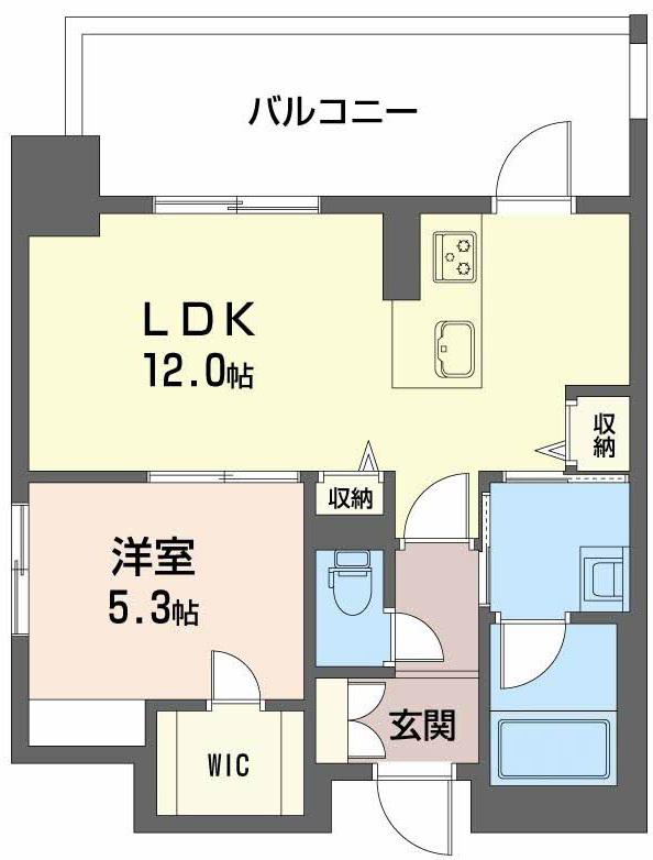 リビエナ グラン 新梅田(1LDK/5階)の間取り写真