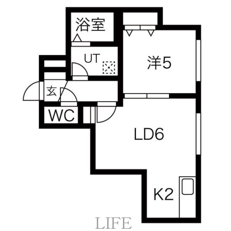 チケン栄通(1LDK/2階)の間取り写真