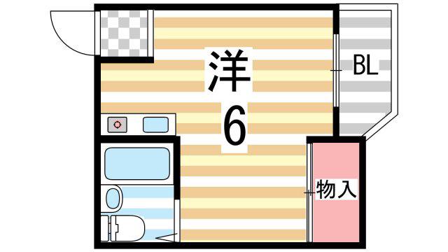 プレアール鴻池(ワンルーム/3階)の間取り写真