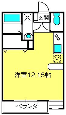 セレス大宮弐番館(ワンルーム/2階)の間取り写真