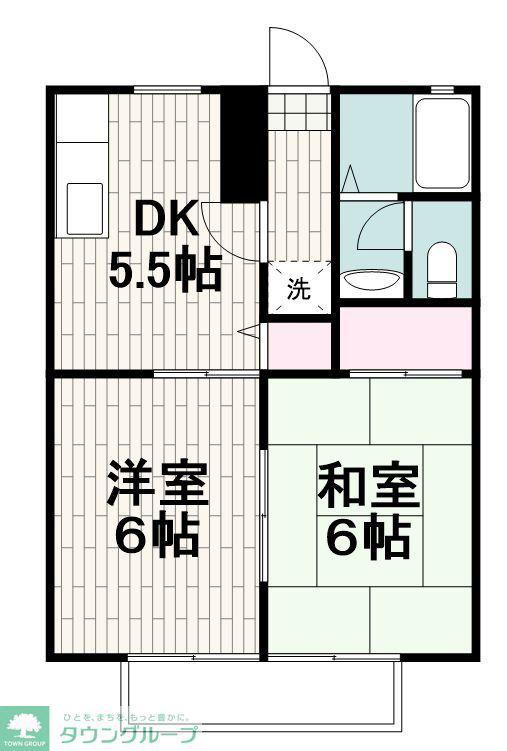 カーサアリタ(2DK/1階)の間取り写真