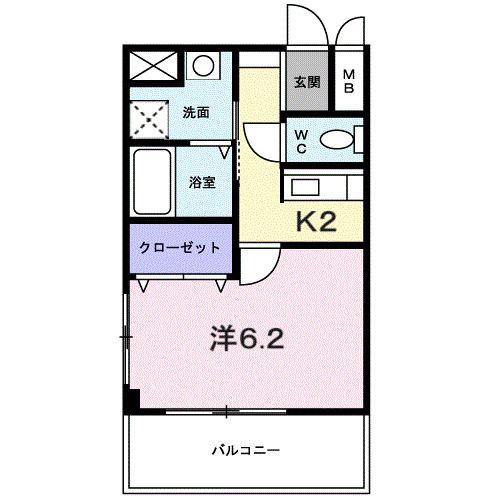 さくらハイツ(1K/2階)の間取り写真