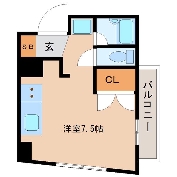 ルミナス松山(ワンルーム/3階)の間取り写真