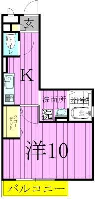 エレガンスチヨダⅡ(1K/3階)の間取り写真