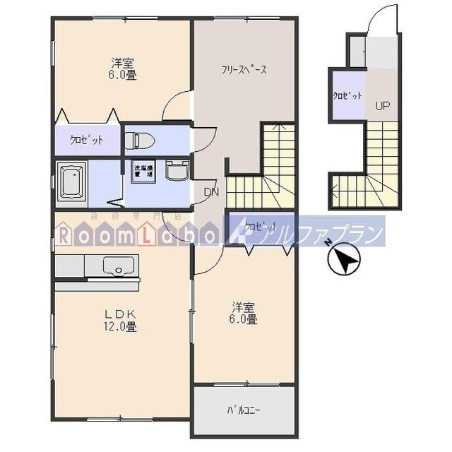 ニスベーロ A棟(2LDK/2階)の間取り写真