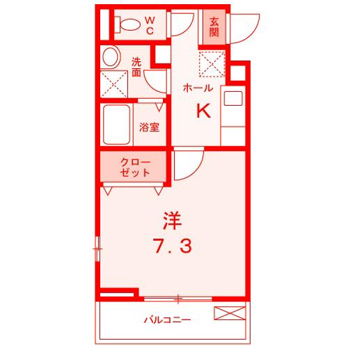 マーベラス平作(1K/1階)の間取り写真