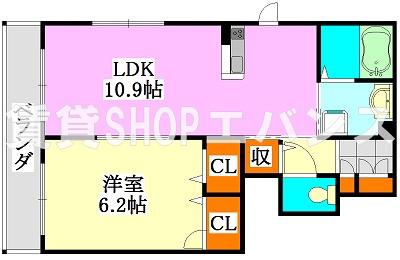 オークヴィレ(1LDK/1階)の間取り写真