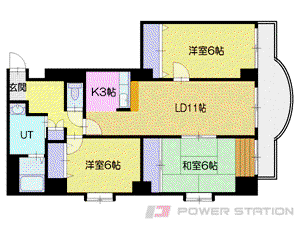 シャトー桜陽台(3LDK/6階)の間取り写真