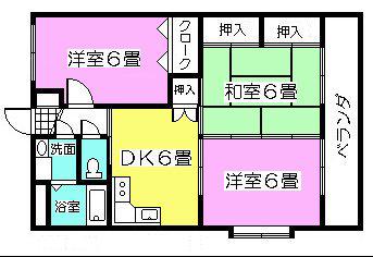アイリス光(3DK/1階)の間取り写真