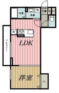 D-ROOM弁天3丁目 A棟(1LDK/2階)の間取り写真