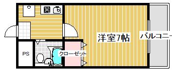 シティーパレス高井田(1K/4階)の間取り写真