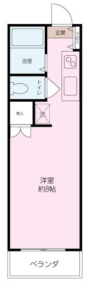 エスペランサ湘南 B(ワンルーム/2階)の間取り写真