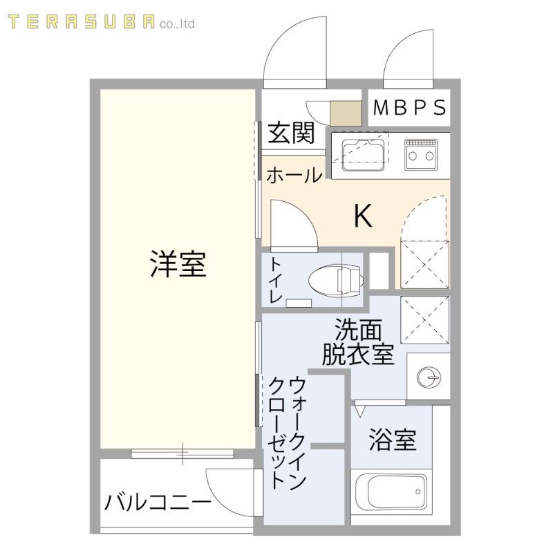G-STAGE大道(1K/1階)の間取り写真