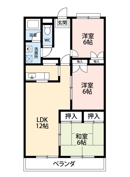 ニュークリーンシティ(3LDK/4階)の間取り写真